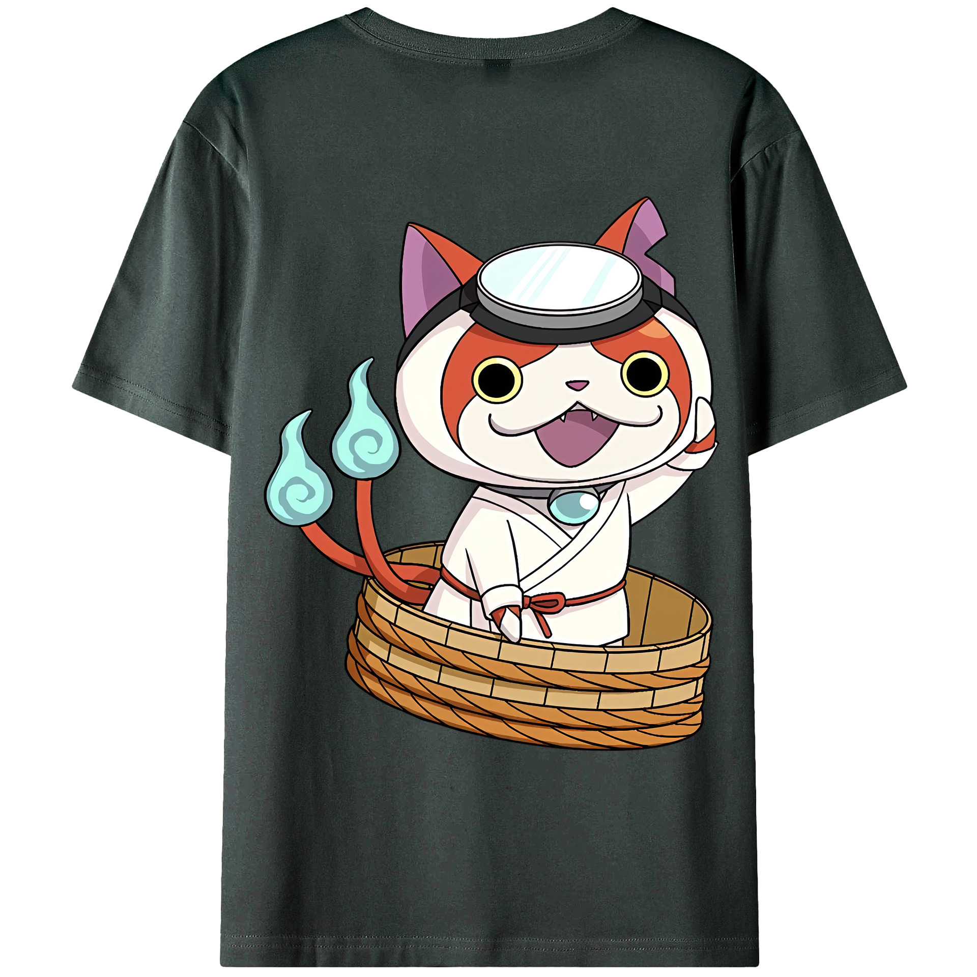 （画像用） 妖怪ウォッチ Yo-kai Watch 綿100％ メンズ半袖Tシャツ（バックプリント） 通気性